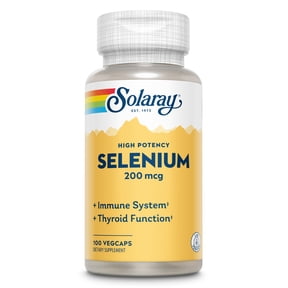 Solaray Selenium, High Potency, Healthy Immune System, Thyroid Function & Antioxidant Support, 100 VegCaps