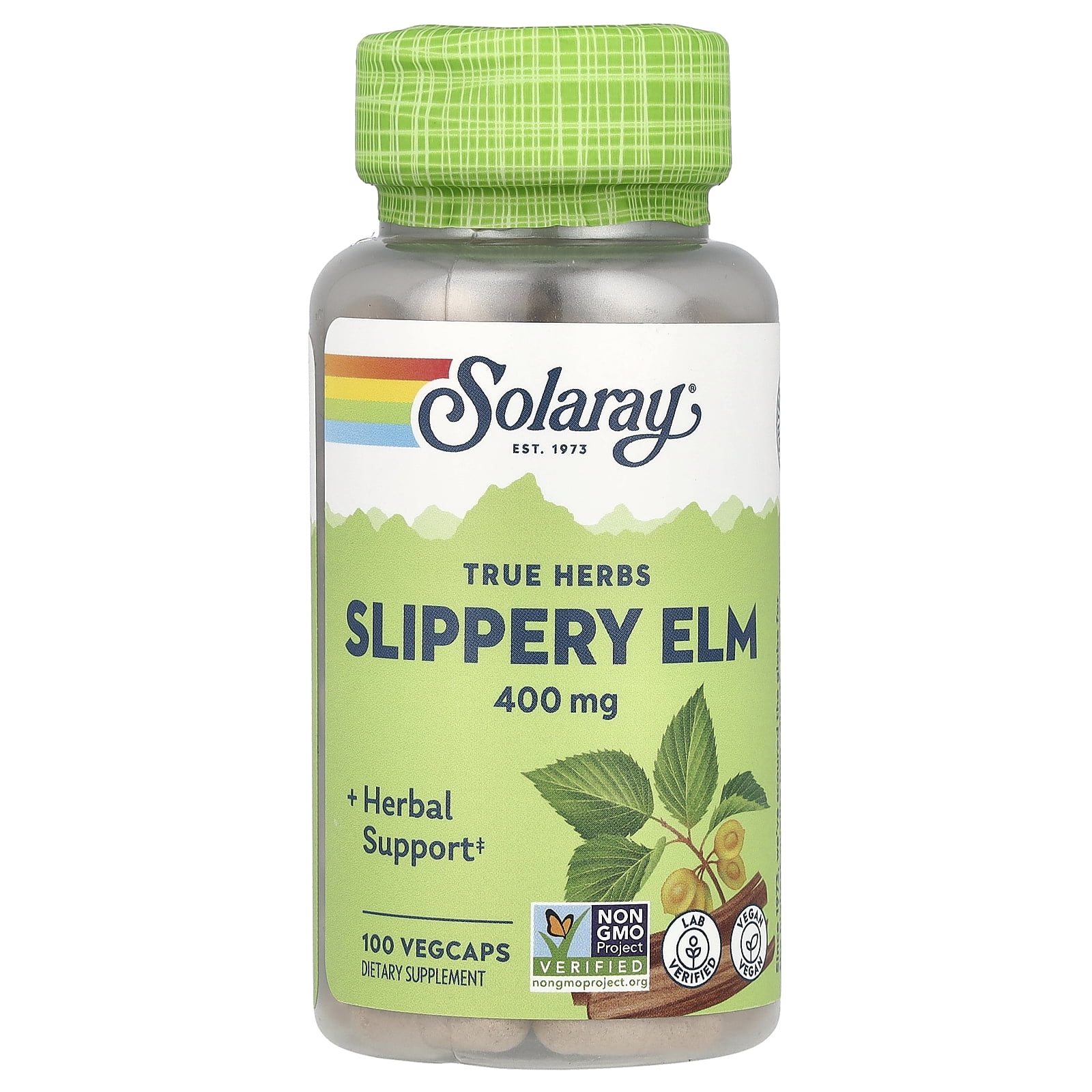 Solaray Slippery Elm Bark 400mg | Throat & Gastro Support | Non-GMO ...
