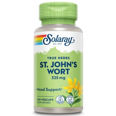 Solaray St Johns Wort 325mg Whole Aerial | Mood & Brain Health Support | Non-GMO, Vegan Lab Verified