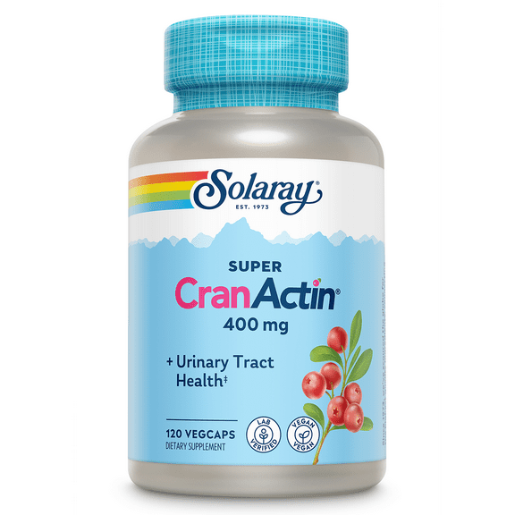 Solaray Super CranActin Cranberry Extract 400mg | Healthy Urinary Tract Support | With Added Vitamins | 120 VegCaps