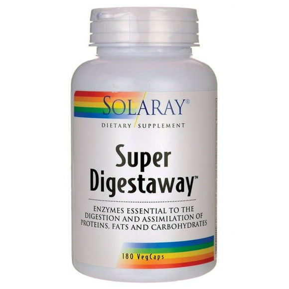 Solaray Super Digestaway Digestive Enzyme Blend | Healthy Digestion & Absorption of Proteins, Fats & Carbohydrates | Lab Verified | 180 VegCaps