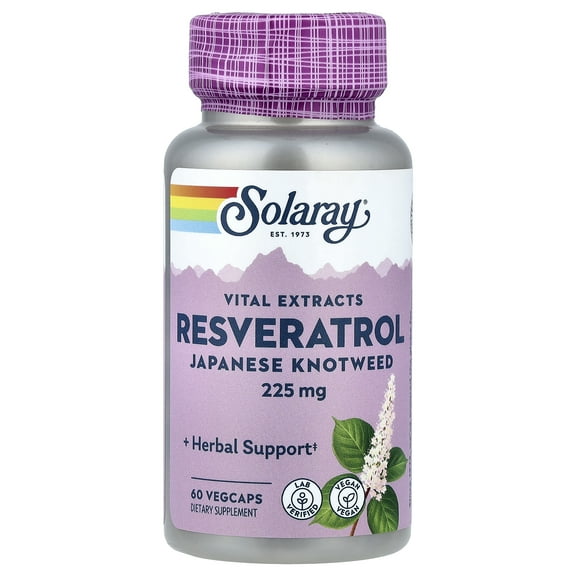 Solaray - Guaranteed Potency Resveratrol Japanese Knotweed Triple Strength 225 mg. - 60 Vegetarian Capsules