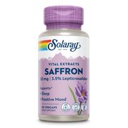 SOLARAY Saffron Extract - Sleep and Positive Mood Support - Vegan and Gluten Free Saffron Supplements - Lab Verified - 30 Servings, 30 VegCaps