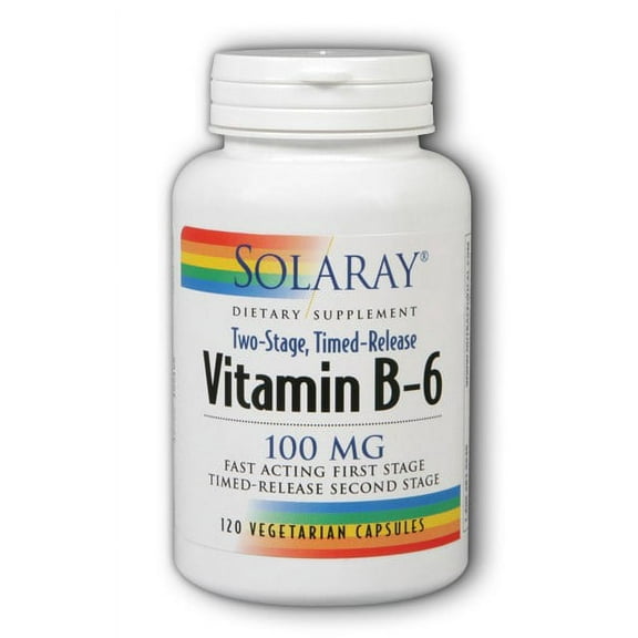 Solaray Vitamin B-6 100 mg - 120 Vegetarian Capsules