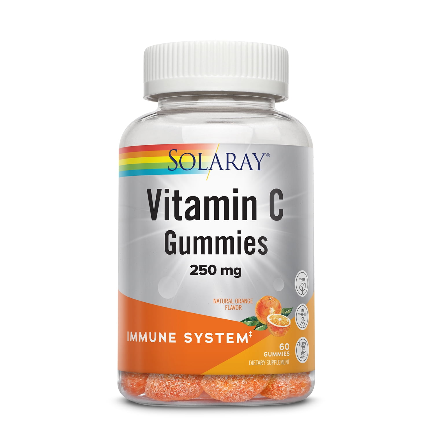 Solaray Vitamin C Gummies 250 mg | Healthy Immune System Function Support | Vegan & Gluten Free | 30 Servings, 60 Ct