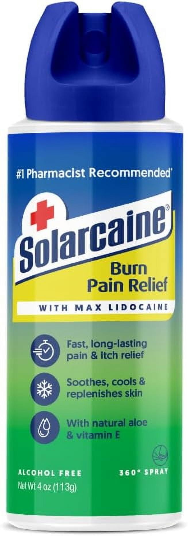 Solarcaine Aloe Sunburn Relief Spray Cool Aloe with 4% Lidocaine, 4 Oz..