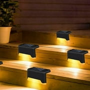 Solarek 4Pcs Fence Lamps Solar Powered Step Lights LED Dusk To Dawn Sensor for Stairs Yard Railing