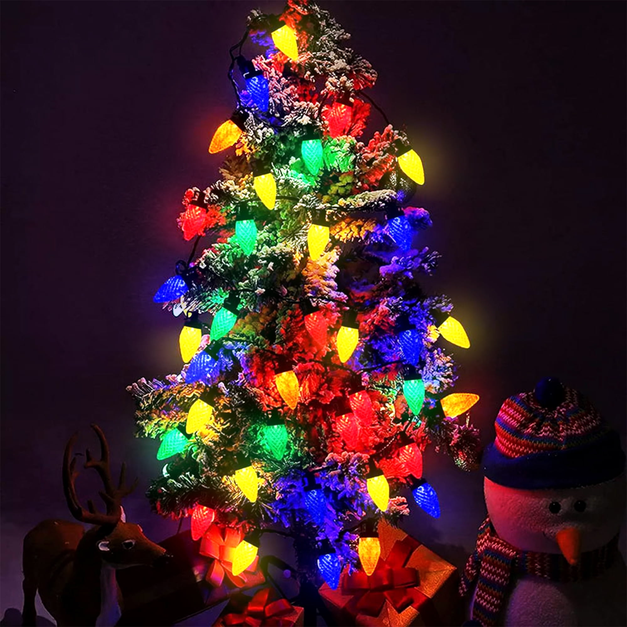 Solarera 132FT C6 LED Christmas Lights Outdoor, 100 Counts Strawberry