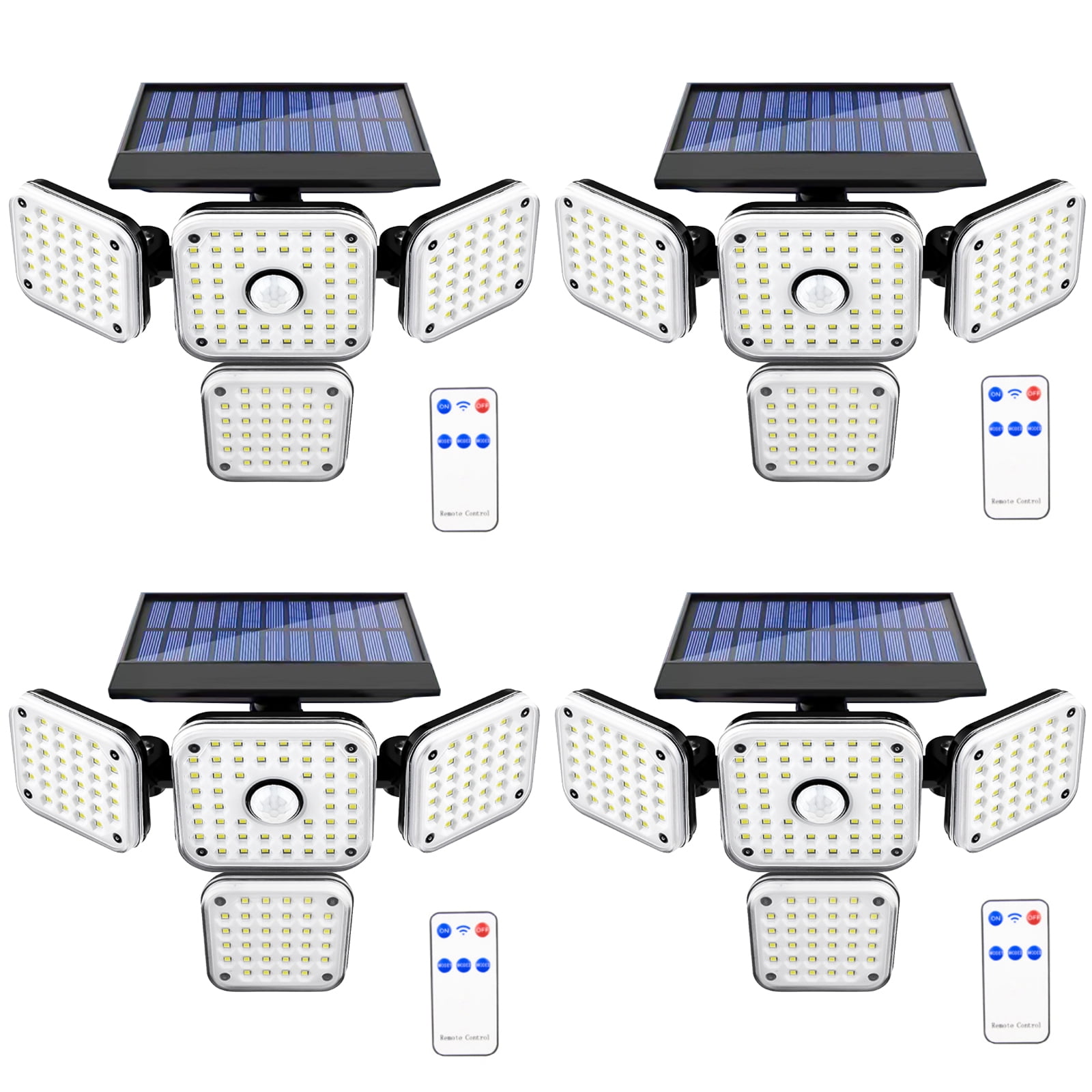 OriginalSourcing Solar Lights Outdoors 144 LED with Remote 4 Heads 270 Wide Range Lighting Waterproof Solar Lights for Garden Patio Garage 4