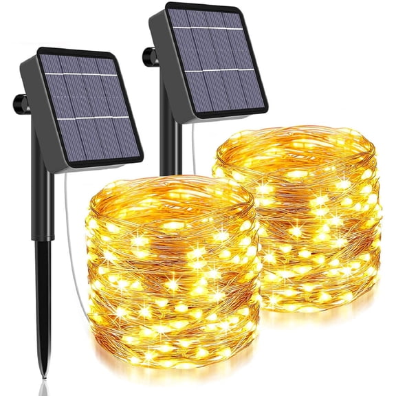 Solarera Solar String Lights Outdoor, 200 LED 72 Ft Long Starbright Solar Light, 8 Modes Solar Fairy Lights for Halloween Garden Patio Yard Party Decoration (2Pack- Warm White)