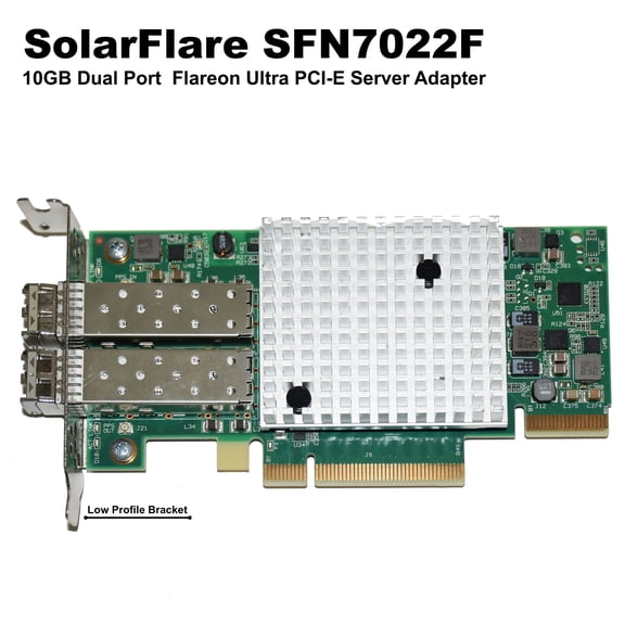 Pre-Owned Solarflare Dual-Port 10GbE, SFP+, PCIe 3.0 x8 Low Profile Network Adapter SFN7022F