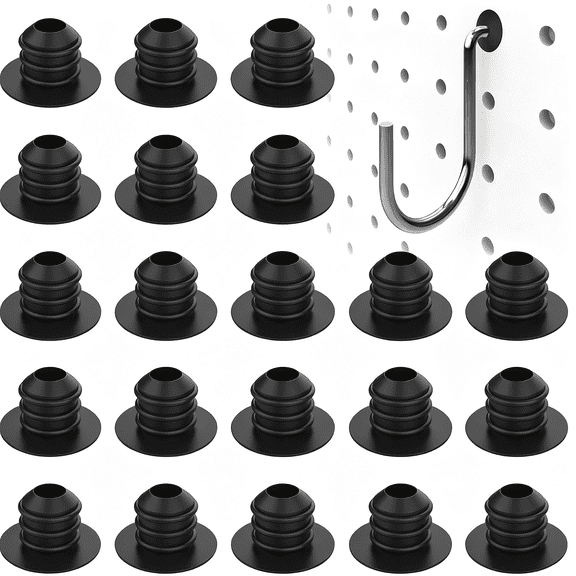 Solargess 100Pcs Pegboard Hook Locks, Peg Board Locks Stoppers Fit for 1/4 Inch | Peg Board for Stopping Hooks from Falling Off, Black, Secure pegboard accessories