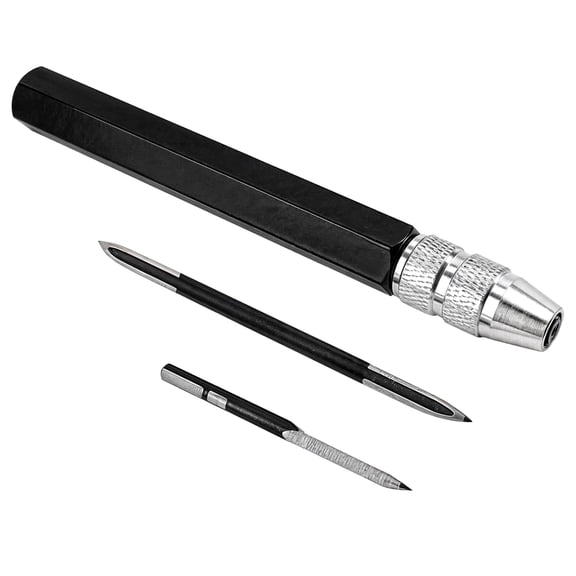 Solargess 3PCS/Set Scraper Deburring Tool Adjustable Trimming Blade Triangular Trimmer Pencil Steel Cutter Reamer Fabrication Reaming Removal Plastic Metal Aluminum Pipe Resin 3D Printing Printer Kit