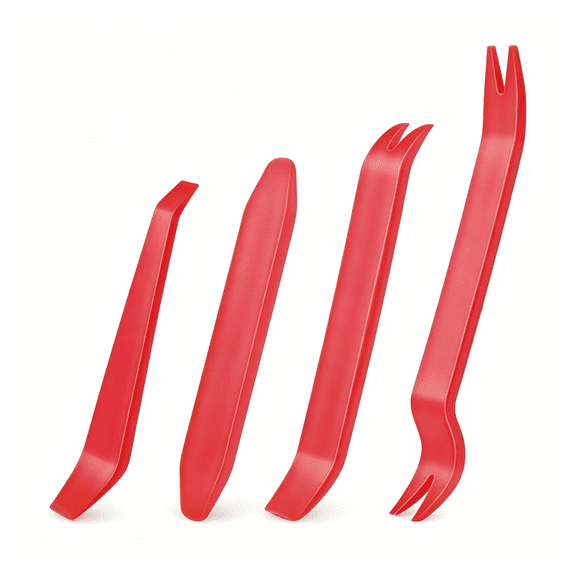 Solargess Auto Trim Removal Tool Kit No-Scratch | Removal Tool Kit for Car Audio Dash Window Molding-4PCS Plastic Trim Removal Tool (Red)