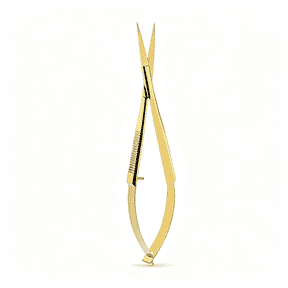Solargess Cross Edge 5 Inch Straight Tip Spring Scissors, Gold | Stainless steel micro-tip scissors for eyebrow & eyelash trimming, embroidery, knitting, thread snipping & crafts