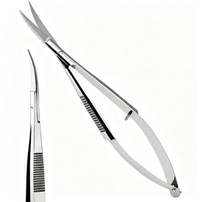 Solargess Cross Edge Curved Spring Scissors 5 Inch Stainless Steel Eyebrow & Eyelash Shaping & Trimming Scissor, Snips Squeeze, Embroidery, Knitting Micro Tip Craft Scissors (Silver)