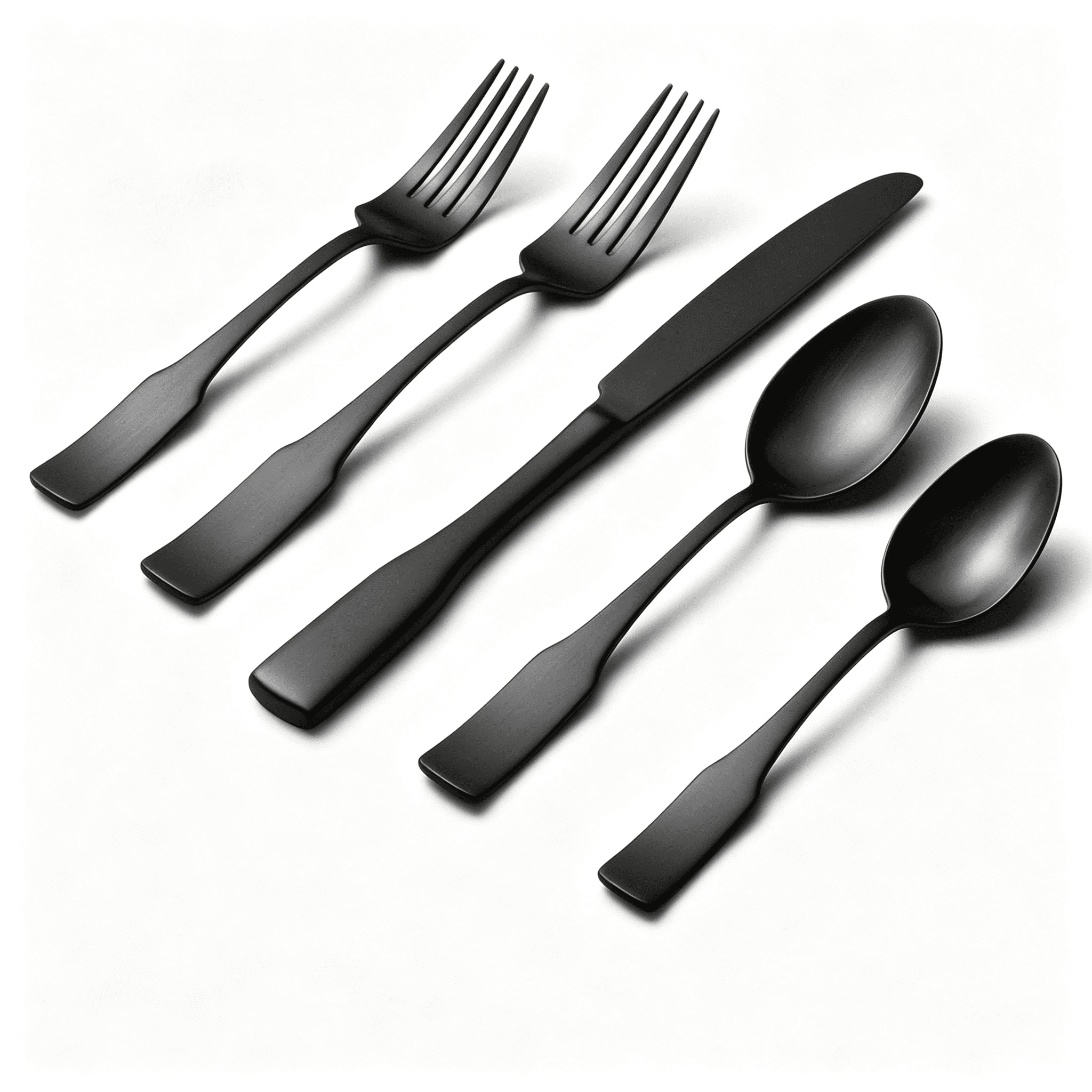 Solargess Kate Black Satin 40-Piece Silverware Set, Service for 8 ...
