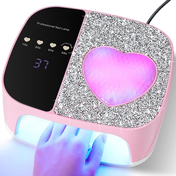 Solargess Nail Lamp, UV Light for Gel Nails, Professional Gel Light Dryer with 4 Timers,Plug and Play, Professional Fast Curing, UV Light for All Gel Nails, Ideal for Salon & Home (Pink, US Plug)