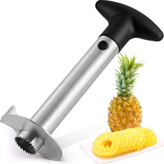 Solargess Pine Corer and Slicer Tool, Stainless Steel Pine Core Remover Tool for Home Kitchen with Sharp Blade for Diced Fruit Rings Christmas Gift, Versatile Fruit Cutter