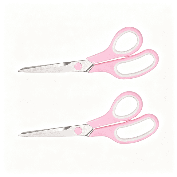 Solargess Pink Scissors, 7.5" All Purpose Scissor for Office and Home (2 Pack) | Stainless Steel, Craft Sewing Fabric ShearsComfort Grip, Right\/Left Handed