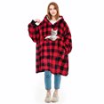 thumbnail image 1 of Solaris Deluxe Reversible Fleece Oversized Blanket Sweatshirt with Hood Super Soft Warm Large Plush Sleeved Throws for Adult Wom, 1 of 9