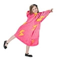thumbnail image 1 of Solaris Kid's Oversized Wearable Blanket Hoodie Sweatshirt, Warm Comfortable Sherpa Fleece Pullover with Large Front Pocket for Teens (7-16 yr) Youth Boys, Girls, Pink Thunder, 1 of 7