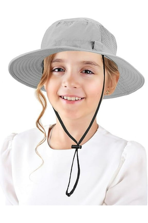 Kids Sun Hat UPF50+ Sun Protection, Large Mesh Super Breathable Travel Beach Play Bucket Hats for Girs Boys Teenagers