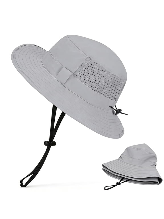 Kids Sun Hat UPF50+ Sun Protection, Large Mesh Super Breathable Travel Beach Play Bucket Hats for Girs Boys Teenagers