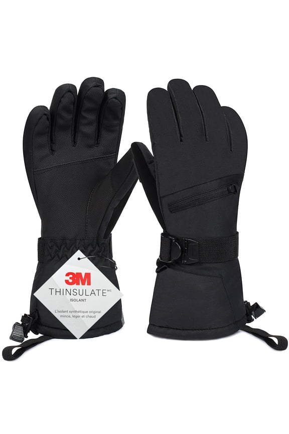 Men Winter Ski Snow Gloves with Breathable Face Mask The Warmest 3M Insulation Waterproof Outdoor Snowboard Mitt