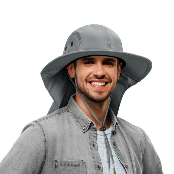 Solaris Outdoor Wide Brim Sun Hats with Neck Flap Blocking UV Protection Cap Unisex UPF 50  Foldable Mesh Net for Fin