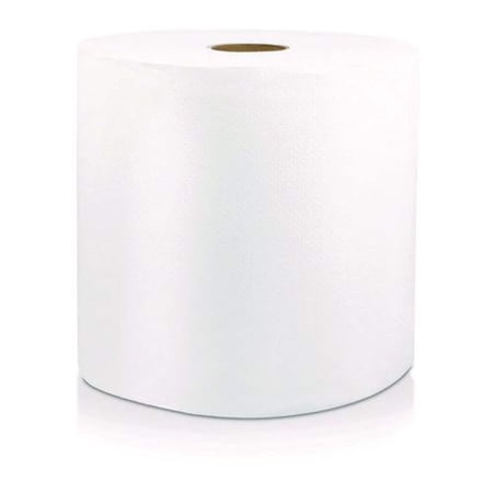 Solaris Paper 46529 PE 8 in. x 800 ft. Hard Wound Emb Roll Towel, White - Pack of 6