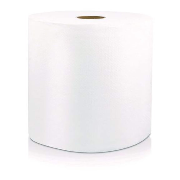 Solaris Paper 46529 PE 8 in. x 800 ft. Hard Wound Emb Roll Towel, White - Pack of 6