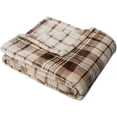 thumbnail image 1 of Solaris Plaid Fleece Throw Blanket for Couch Ultra Soft Lightweight Flannel Blanket,Gift for International Women's Day, 50" x 60",Plaid Brown, 1 of 8