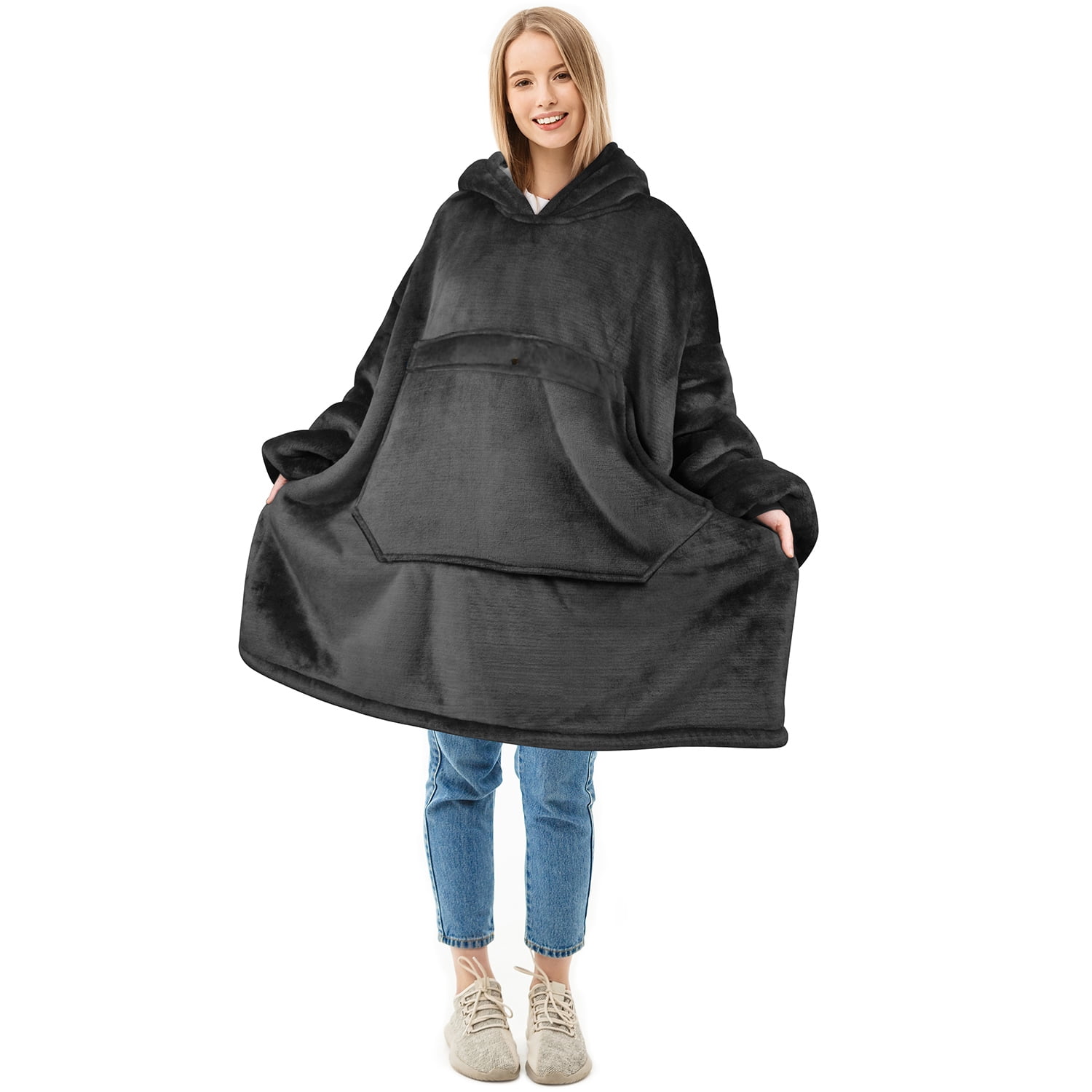 Solaris Oversize Sherpa Christmas Pullover Sweatshirt Blanket Hoodie (Women's Men's)