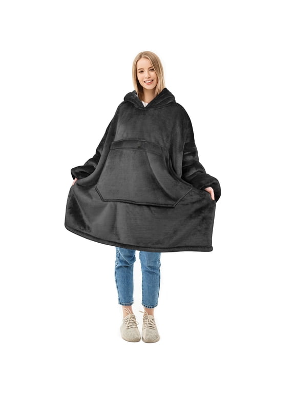 Oversize Sherpa Christmas Pullover Sweatshirt Blanket Hoodie (Women's Men's)
