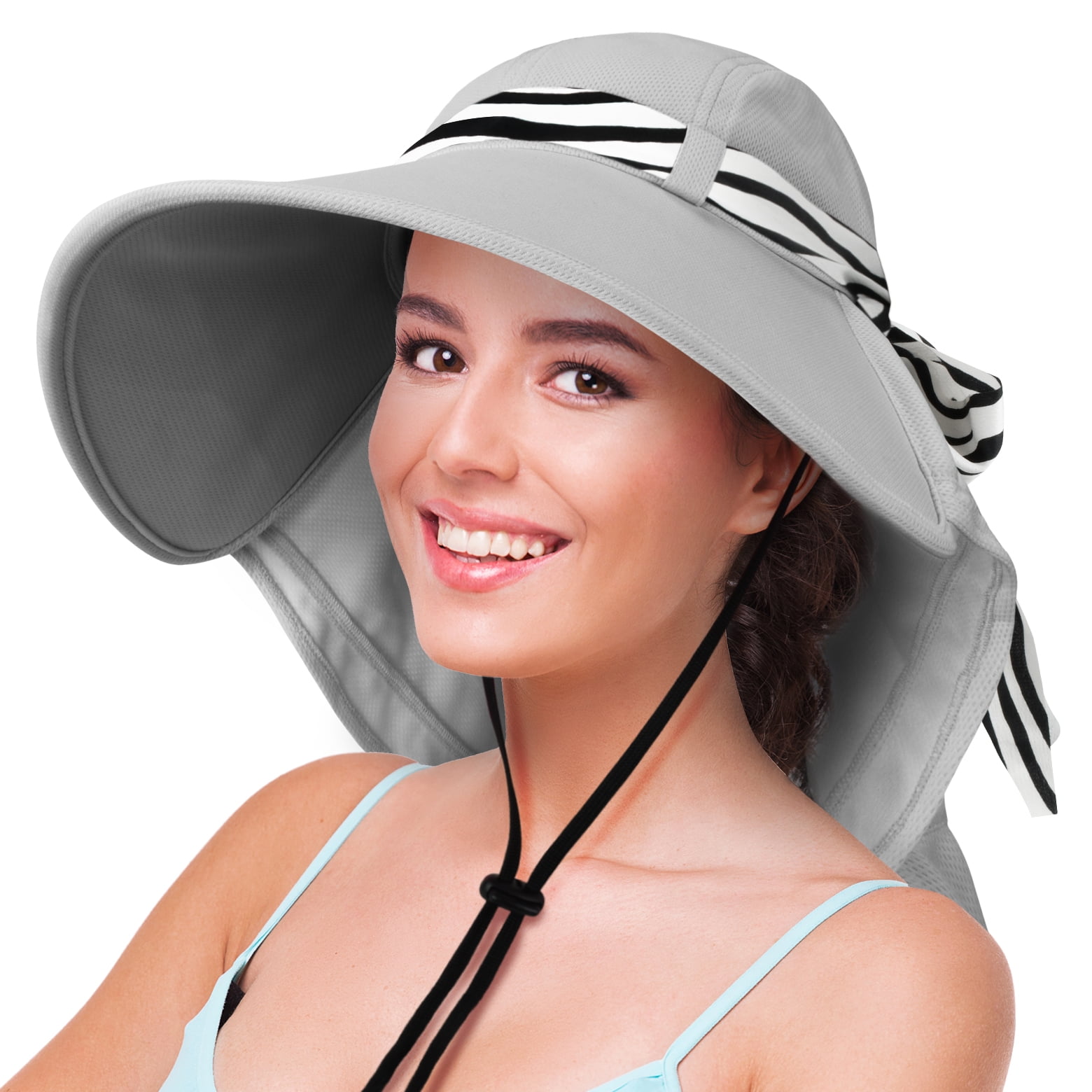 Solaris Sun Hat for Women Neck Flap Wide Brim UV Protection UPF 50
