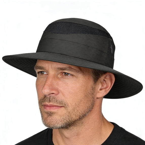 Solaris Sun Hat for Women and Men, Wide Brim Summer Outdoor Bucket Boonie Hat for Hiking, Safari and Gardening, Gray