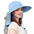 thumbnail image 1 of Solaris Sun Hats for Women, Wide Brim Summer Beach Hat with Neck Flap, UPF 50+ Fishing Hat for Hiking, Blue, 1 of 8