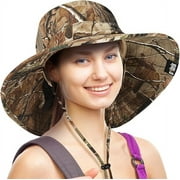 Solaris Unisex Large Bill Flap Sun Hat Camping Hiking Hunting Fishing Cap Camo-A