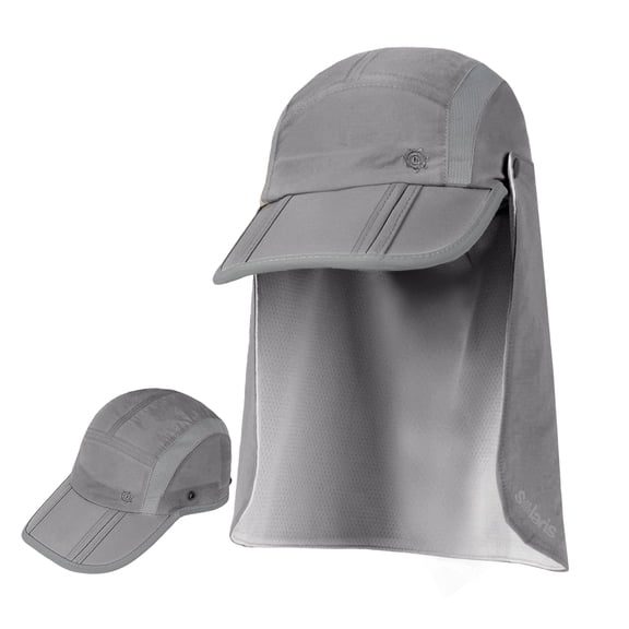 Solaris Unstructured Foldable Baseball Cap with Detachable Neck Flap, UPF 50+ Waterproof Breathable Sun Hat for Men Women, Reflective Adjustable Sport Hat for Outdoor Hiking Running Fishing