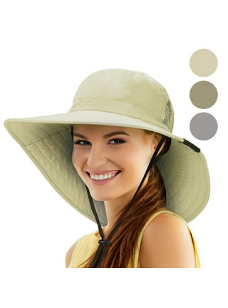 Solaris Men's Sun Protection Hat, Wide Brim Hat with Removable Bill Neck  Flap for Men Women, Beige