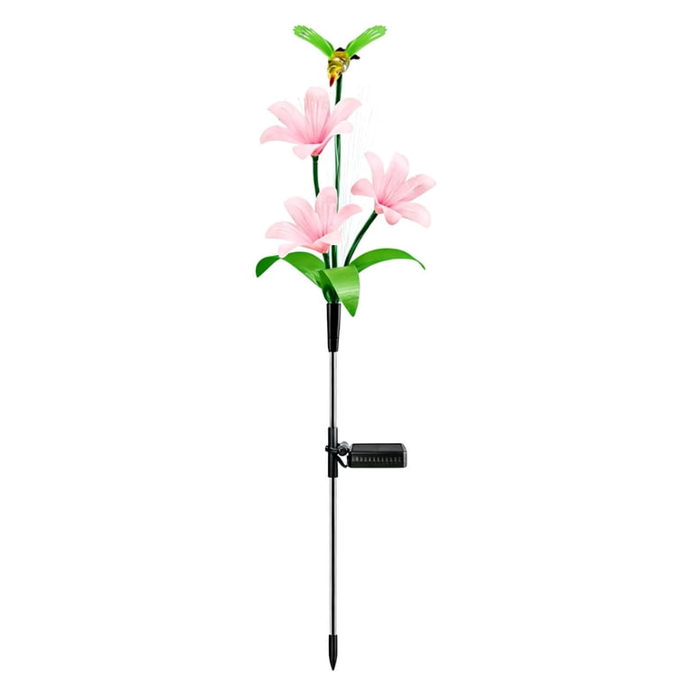 Solarlampen Garten Lilien – Solar Lilien Blumen Wasserdicht, LED Solar Powered Lily Flower Landscape Light for Terrasse Weg Lawn Patio Passage Yard Decoration