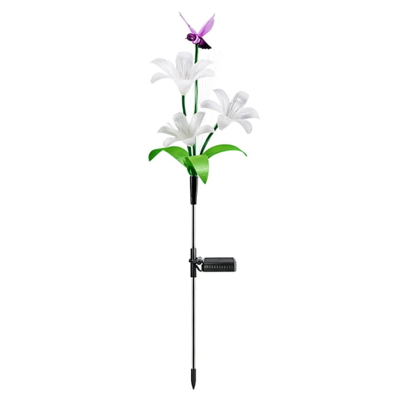 Solarlampen Garten Lilien – Solar Lilien Blumen Wasserdicht, LED Solar Powered Lily Flower Landscape Light for Terrasse Weg Lawn Patio Passage Yard Decoration