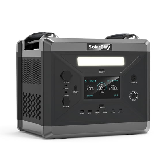 Solarplay 2400W Portable Power Station 2160Wh with 120V AC, 100W PD Fast Charge, 4800W Peak LFP (LiFePO4) Battery Solar Generator for Camping, RV, Home Emergency (No Solar Panel)