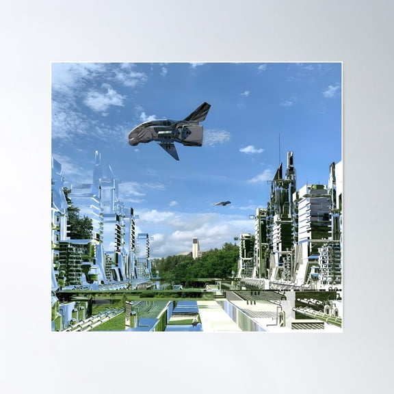 Solarpunk Megalopolis Poster Wall Art, Modern Wall Decor For Living Room Bedroom, 16x24 UNFRAMED