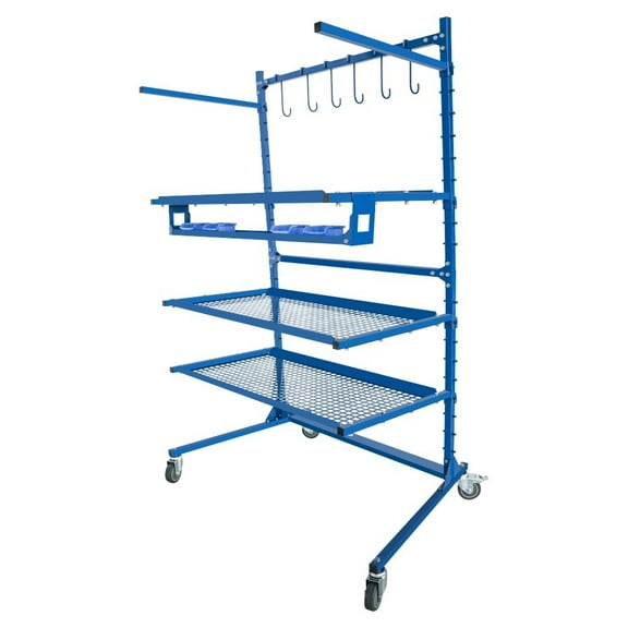 Solary Auto Body Parts Rack, Heavy Duty Parts Cart with Wheels, Plegable