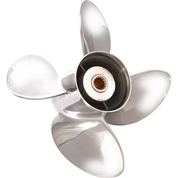 Solas 1453-130-17 HR Titan 4-Blade Stainless Steel Boat Propeller - RH, 13 In. Diameter x 17 In. Pitch