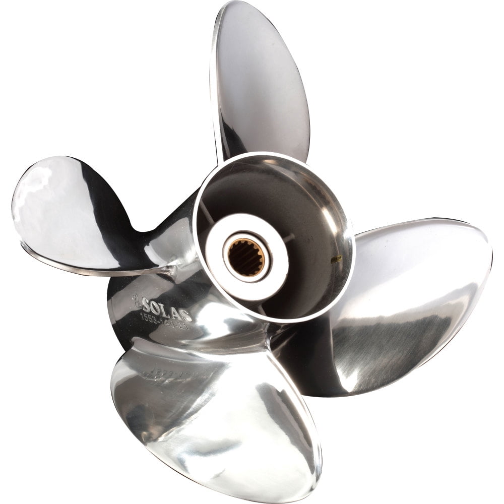 SOLAS Saturn 11x15 Stainless Steel Boat Propeller – 3-Blade, Standard Rotation, Fits Johnson Suzuki Outboards