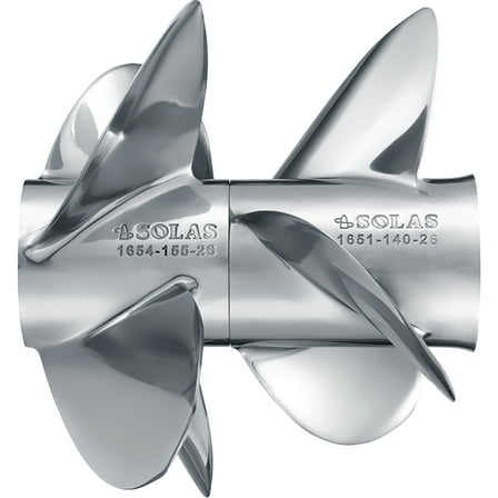 Solas 1654-155-25 Mercruiser Bravo III Propeller, Stainless Steel, 25 in. Pitch, Front (B3F)