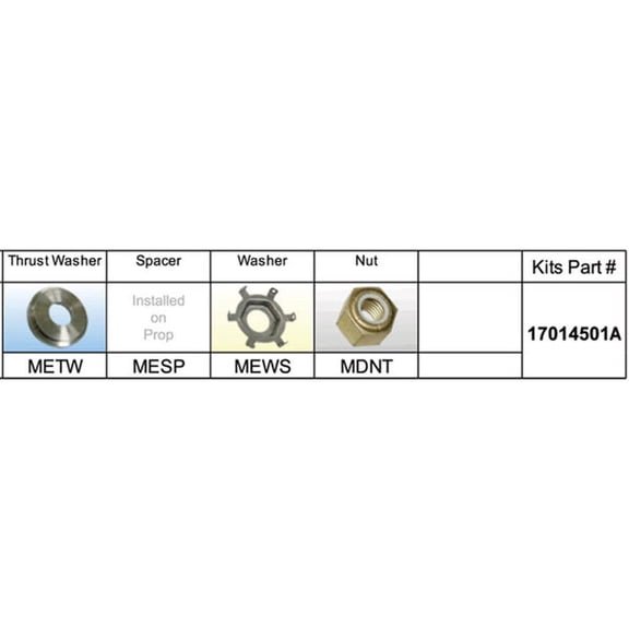 Solas 17014501A MD-PKT-1 Propeller Kit for Mercury 40-140 HP